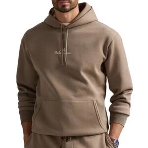 NWT - XXL 2XL brown Embroidered POLO RALPH LAUREN Pullover Fleece Lined Hoodie